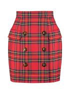 Balmain Wool Wrap Skirt Balmain Wool Wrap Skirt - red
