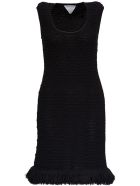 Bottega Veneta Crochet Dress With Fringed Bottom Bottega Veneta Crochet Dress With Fringed Bottom - Black