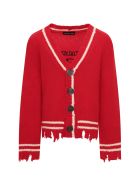 Riccardo Comi Red Cardigan With Ivory Details Riccardo Comi Red Cardigan With Ivory Details - Red