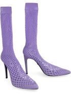 GCDS Pointed Mesh Ankle Boots GCDS Pointed Mesh Ankle Boots - Lilac