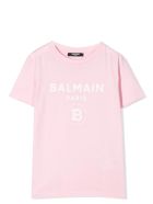 Balmain Print T-shirt Balmain Print T-shirt - Rosa-bianco