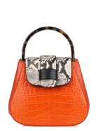 Nico Giani Myria Croco Print Leather Handbag Nico Giani Myria Croco Print Leather Handbag - Orange