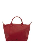 Longchamp Le Pliage Cuir - Top Handle Bag M Longchamp Le Pliage Cuir - Top Handle Bag M - Red