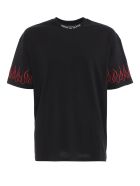 Vision of Super Tshirt Embroidered Flame Vision of Super Tshirt Embroidered Flame - Black