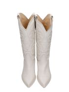 Elena Iachi Texan Boots In White Leather Elena Iachi Texan Boots In White Leather - white