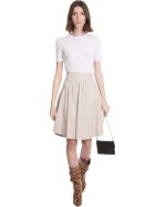 DROMe Skirt In Beige Leather DROMe Skirt In Beige Leather - beige