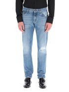 Dolce & Gabbana Slim Fit Jeans With Rips Dolce & Gabbana Slim Fit Jeans With Rips - Blu