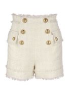 High-waisted Tweed Shorts Balmain High-waisted Tweed Shorts - Naturel