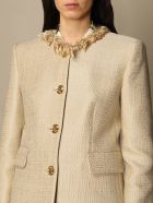 Boutique Moschino Blazer Moschino Boutique Crewneck Jacket In Mat Boutique Moschino Blazer Moschino Boutique Crewneck Jacket In Mat - Beige