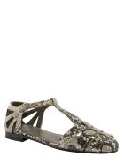 Church's Rainbow T-bar Sandal Python Print Stone Church's Rainbow T-bar Sandal Python Print Stone - Beige/black