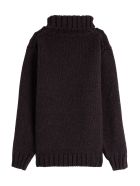 Dolce & Gabbana Wool Blend Sweater With Owl Embroidery Dolce & Gabbana Wool Blend Sweater With Owl Embroidery - Brown