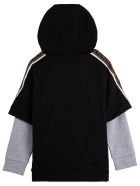 Fendi Bicolor Cotton Hoodie With Logo Fendi Bicolor Cotton Hoodie With Logo - Black