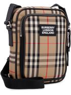 Burberry Messenger Bag With Check Motif Burberry Messenger Bag With Check Motif - Beige