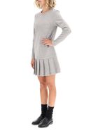 Thom Browne Pleated Mini Dress Thom Browne Pleated Mini Dress - LIGHT GREY (Grey)