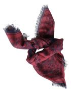 Destin Surl Printed Foulard Destin Surl Printed Foulard - Bordeaux/Blue