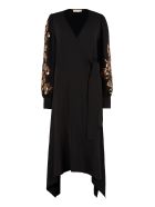 Tory Burch Embroidered Wrap Dress Tory Burch Embroidered Wrap Dress - black
