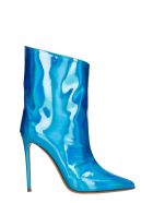 Alexandre Vauthier High Heels Ankle Boots In Cyan Leather Alexandre Vauthier High Heels Ankle Boots In Cyan Leather - cyan