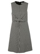 RED Valentino Sleeveless Checked Dress RED Valentino Sleeveless Checked Dress - White/Black