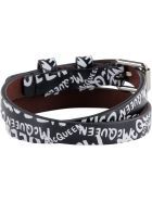Alexander McQueen Leather Bracelet With Medallion And Skull Alexander McQueen Leather Bracelet With Medallion And Skull - black