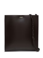 Jil Sander Tangle Crossbody Bag In Brown Leather With Logo Jil Sander Tangle Crossbody Bag In Brown Leather With Logo - Brown