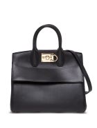 Salvatore Ferragamo The Studio Handbag In Black Leather Salvatore Ferragamo The Studio Handbag In Black Leather - Black