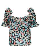 Saint Laurent Floral Silk Shirt With Ruffles Detail Saint Laurent Floral Silk Shirt With Ruffles Detail - Multicolor
