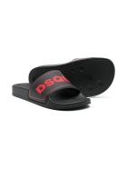 Dsquared2 Slippers With Print Dsquared2 Slippers With Print - Black