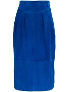 Alberta Ferretti Long Blue Suede Skirt Alberta Ferretti Long Blue Suede Skirt - Blu