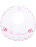Blumarine White Bib For Babygirl With Roses Blumarine White Bib For Babygirl With Roses - White