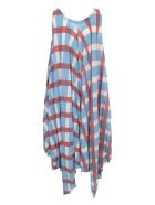 Issey Miyake Long Pleated Dress W/s Crew Neck Issey Miyake Long Pleated Dress W/s Crew Neck - Blue Hued