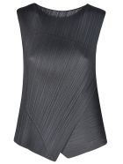 Pleats Please Issey Miyake Pleated Diagonal Top Pleats Please Issey Miyake Pleated Diagonal Top - Black