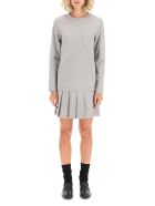 Thom Browne Pleated Mini Dress Thom Browne Pleated Mini Dress - LIGHT GREY (Grey)
