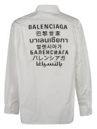 Back Logo Print Long-sleeved Shirt Balenciaga Back Logo Print Long-sleeved Shirt - Bianco