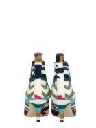 Bams High Heels Ankle Boots In White Fabric Bams High Heels Ankle Boots In White Fabric - white
