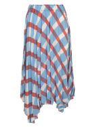 Issey Miyake Long Pleated Skirt A Line Elastic Waist Issey Miyake Long Pleated Skirt A Line Elastic Waist - Blue Hued
