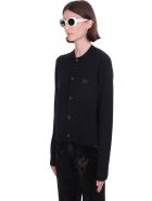 Acne Studios Keva Face Cardigan In Black Wool Acne Studios Keva Face Cardigan In Black Wool - black