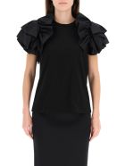 Alexander McQueen Ruffled T-shirt Alexander McQueen Ruffled T-shirt - BLACK