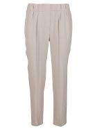 Beige Silk-blend Trousers Brunello Cucinelli Beige Silk-blend Trousers - Beige