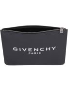 Givenchy Logo Print Leather Flat Pouch Givenchy Logo Print Leather Flat Pouch - black
