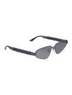 Blue Typo Rectangle Sunglasses For Women Balenciaga Blue Typo Rectangle Sunglasses For Women - Navy