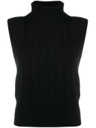 Federica Tosi Cable Knitted Sleeveless Jumper Federica Tosi Cable Knitted Sleeveless Jumper - Black