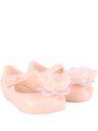 Melissa Pink Ballerina Flats For Girl With Flower Melissa Pink Ballerina Flats For Girl With Flower - Pink