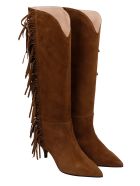 Alchimia Low Heels Boots In Leather Color Suede Alchimia Low Heels Boots In Leather Color Suede - leather color