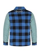 Natasha Zinko Multicolor Checked For Boy Shirt With White Logo Natasha Zinko Multicolor Checked For Boy Shirt With White Logo - Blue