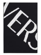 Versace Wool Scarf With Logo Intarsia Versace Wool Scarf With Logo Intarsia - black