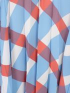 Issey Miyake Long Pleated Dress W/s Crew Neck Issey Miyake Long Pleated Dress W/s Crew Neck - Blue Hued