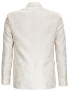 Saint Laurent Veste Blanche Courte Jacket In Silk And Wool Jacquard Saint Laurent Veste Blanche Courte Jacket In Silk And Wool Jacquard - White