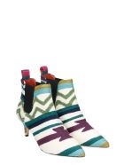 Bams High Heels Ankle Boots In White Fabric Bams High Heels Ankle Boots In White Fabric - white