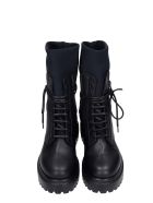 Combat Boots In Black Leather Le Silla Combat Boots In Black Leather - BLACK