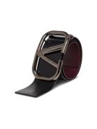 Valentino Garavani Vlogo High Reversible Leather Belt With Buckle Valentino Garavani Vlogo High Reversible Leather Belt With Buckle - Black
